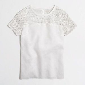 J. Crew Factory linen crochet top size 0
